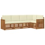 vidaXL Ensemble de canapé d'angle avec coussin 5 Pièces Naturel et Crème