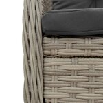 vidaXL Ensemble à manger de jardin et coussins 5 Pièces gris clair rotin