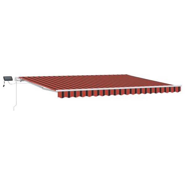 vidaXL Auvent Rétractable Manuel avec LED Orange et Marron 450x350 cm