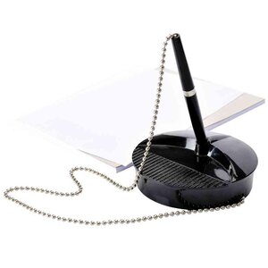Stylo sur socle  noir  chaîne chromée FELLOWES