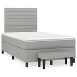 vidaXL Sommier à lattes de lit et matelas gris clair 120x190 cm tissu