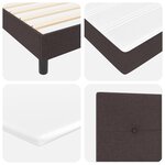 Lit Box Spring vidaXL avec Matelas Marron Foncé 100x200 cm Tissu