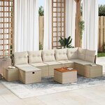 vidaXL Ensemble de canapé de jardin 8 Pièces Beige Poly rotin