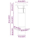 vidaXL Extension de Conduit Argent 25 x 25 x 65 cm Acier inoxydable