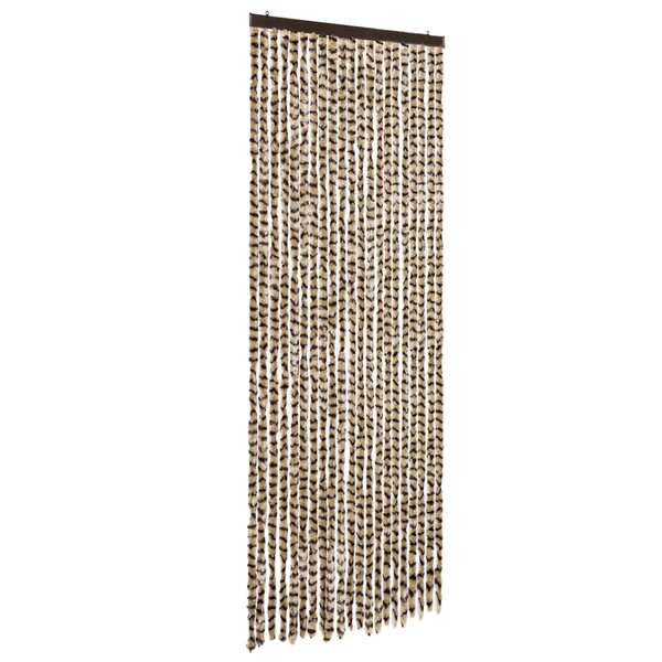 vidaXL Rideau anti-mouches beige et marron 90x200 cm chenille