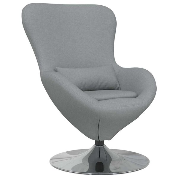 vidaXL Fauteuil œuf Gris clair 63 x 73 x 90 cm tissu
