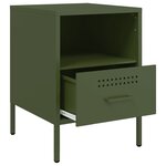 vidaXL Tables de chevet 2 Pièces vert olive 36x39x50 5 cm