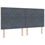 vidaXL Tête de Lit LED Grise Foncé 100 cm Velours