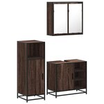 vidaXL Ensemble de meubles de salle de bain 3 Pièces Chêne marron