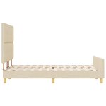 vidaXL Cadre de lit avec tête de lit Crème 140 x 200 cm tissu