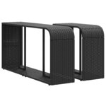 vidaXL Salon de jardin 11 Pièces avec coussins noir résine tressée