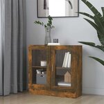 vidaXL Armoire à vitrine Chêne fumé 82 5x30 5x80 cm Bois d'ingénierie