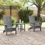 Ensemble de salon de jardin 3 pièces vidaXL gris clair HDPE