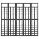 vidaXL Cloison de séparation à 5 panneaux/treillis bois sapin massif