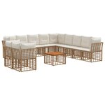 vidaXL Ensemble de canapés d'extérieur 12 Pièces Blanc Naturel et Crème