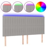 vidaXL Tête de lit à LED Gris clair 160x5x118/128 cm Tissu