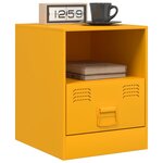 vidaXL Table de chevet jaune moutarde 34 5x39x44 cm acier