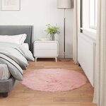 vidaXL Tapis en fausse Tafalla Rose Ø 120 cm Polyester