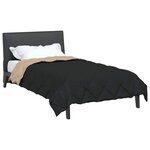 vidaXL Duvet d'été simple Noir et Taupe 220 x 155 cm Microfibre