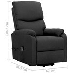 vidaXL Fauteuil Gris foncé Tissu