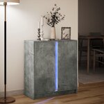 vidaXL Buffet avec LED gris béton 77x34x85 cm bois d'ingénierie