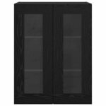 vidaXL Armoires Murailles 2 Pièces Chêne noir 69 5 x 34 x 90 cm