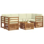 vidaXL Ensemble de canapés d'extérieur 7 pc Naturel et Crème