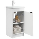 vidaXL Meuble de salle de bain avec évier Blanc brillant