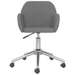 Chaise fauteuil siège pivotante de bureau informatique étude clair tissu gris 02_0024110