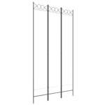vidaXL Cloison de séparation 3 panneaux Blanc 120x220 cm Tissu