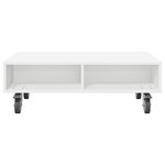 vidaXL Table d'appoint avec roues Blanc 90 x 50 x 30 cm