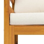 vidaXL Chaise de jardin avec coussins crème Bois d'acacia massif