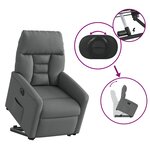 vidaXL Fauteuil inclinable électrique gris foncé tissu