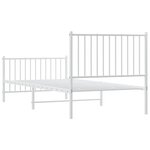 vidaXL Cadre de lit métal sans matelas avec pied de lit blanc 90x200cm
