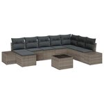 vidaXL Ensemble de canapé de jardin 9 Pièces Gris 319 x 209 x 85 cm