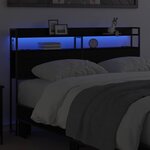 vidaXL Tête de lit avec étagère Chêne noir 150 cm Bois d'ingénierie