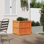 vidaXL Jardinière cire marron 70x70x70 cm bois de pin massif