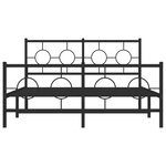 vidaXL Cadre de lit métal sans matelas avec pied de lit noir 140x190cm