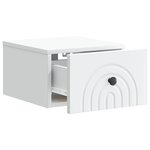vidaXL Cabinet de chevet mural avec tiroir Blanc 33 x 34 5 x 20 cm