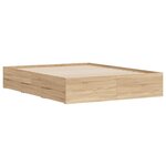 vidaXL Cadre de lit avec tiroirs sans matelas chêne sonoma 150x200 cm
