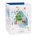 Carte de voeux noël pop up 3d - paysage hivernal - draeger paris