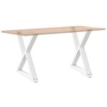 vidaXL Pieds de table à manger 2 pièces Blanc 80 x (72-73 3) cm Acier