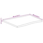 vidaXL Dessus de table 90x60x2 5 cm bord vivant bois massif manguier