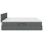 vidaXL Lit avec rangement et matelas Gris foncé 200 x 200 cm Velours