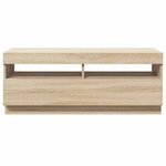 vidaXL Meuble TV avec lumières LED chêne sonoma 100x35x40 cm