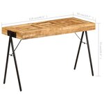vidaXL Table à écrire Bois de manguier massif 118 x 50 x 75 cm
