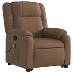 vidaXL Fauteuil de massage inclinable Marron Tissu