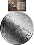 Pièce de monnaie en Platine 12 Dollars g 0.031 (1/1000 oz) Millésime 2026 T-REX 1/1000 (PRÉCOMMANDE)
