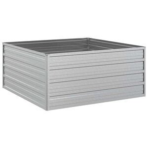 vidaXL Lit surélevé de jardin 100x100x45 cm Acier galvanisé Argenté