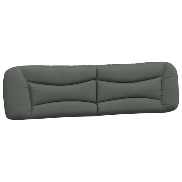 vidaXL Coussin de tête de lit Hvar gris foncé 200 cm tissu